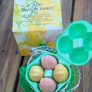 Avon Treasure Basket Guest Soaps - Pink and Yellow
